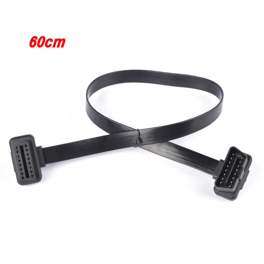 30/60/100CM Elbow Noodle Cable 16 Pin OBD2 Extension Cable For Audi/Fiat Etc Car OBD 16Pin Male To Female OBDII Connector