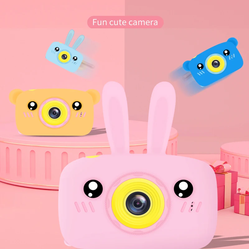 

Real Mini Camera Kids Toys Cartoon Digital Camera Baby Toys 12.0M with 2.0 Inch IPS Screen Children Educational Toys Gift