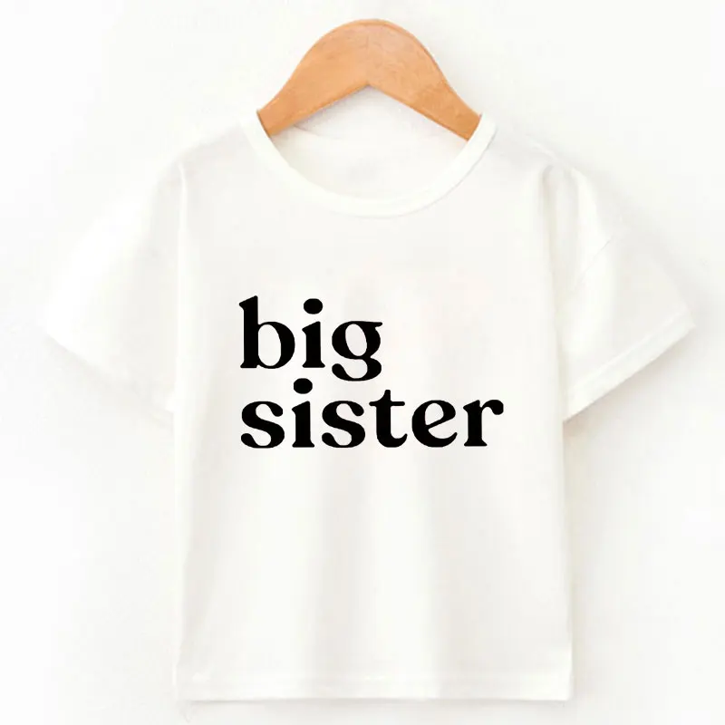 New Summer 2021 Boys Clothes Casual Kids Tshirt Kawaii Girls Tops Painted Big Sister Big Brother Shirt