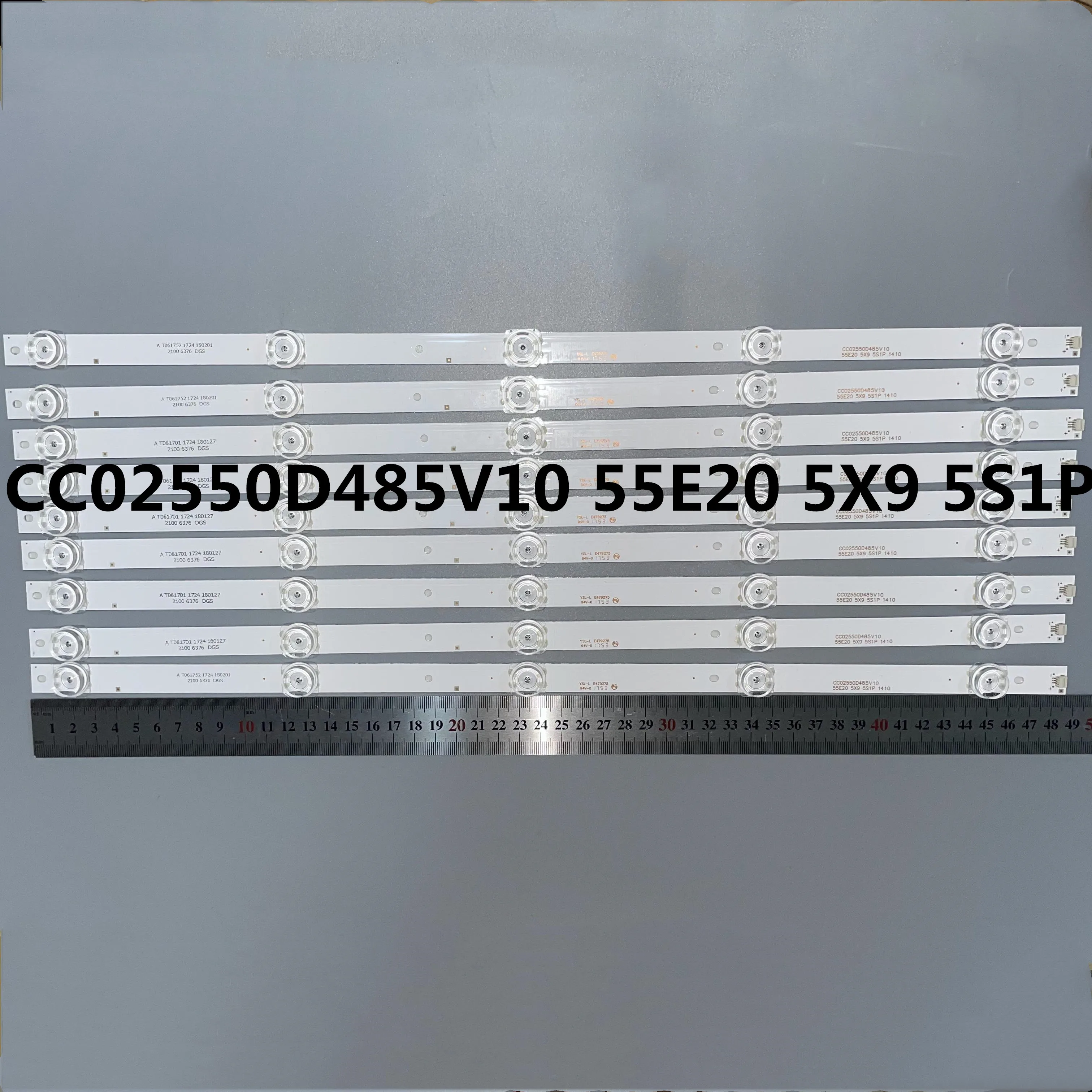9PCS/LOT Original  KKTV U55W K55S Light Bar CC02550D485V10 55E20 5X9 5S1P 1410 5LED 3V 485MM