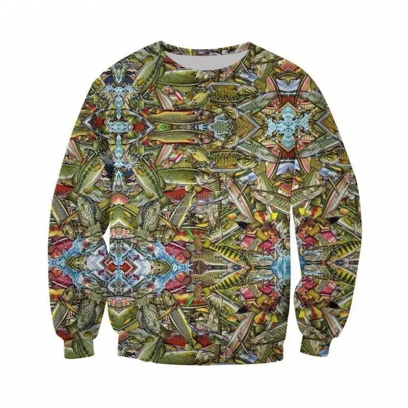 Sweat-shirt à capuche avec fermeture éclair pour homme, Streetwear unisexe, impression 3D, Art de la pêche