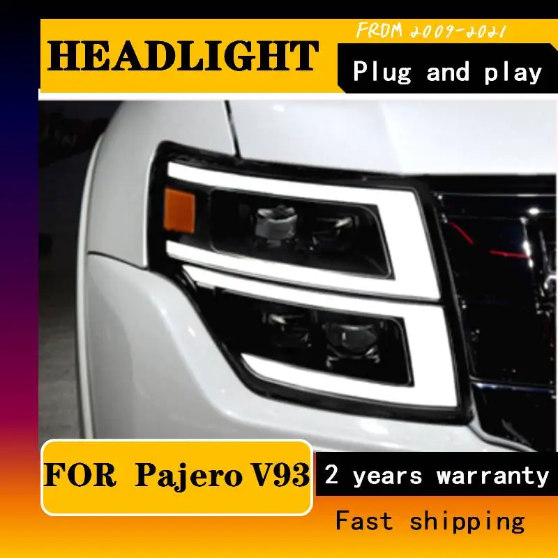 2 PCS Car Lights For Pajero V93 Headlights 2009-2021 V97 LED Headlight Montero V75 V77 Dynamic Signal Animation DRL Accessories