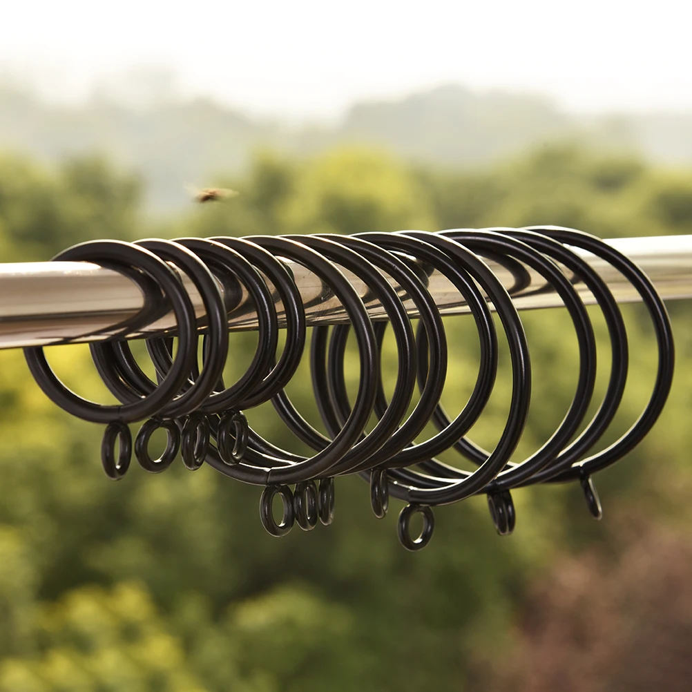 High Quality Black Metal Curtain Rings Hanging Rings For Curtains And Rods 4 Sizes New And 10pcs