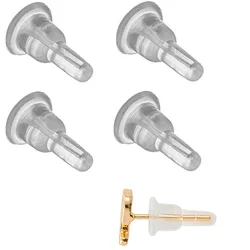 20-40pcs Silicone Rubber Ear Back Stoppers Fully Wrapped Ear Plugs For Jewelry Making DIY Earring Accessories