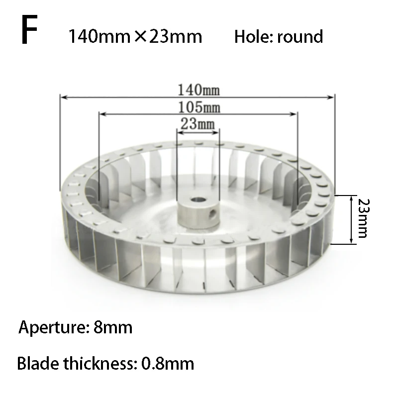 Girante centrifuga a palette pale del motore ventola albero della girante ventilatore in alluminio ventilatore ruota a lama piccola Multivane 120