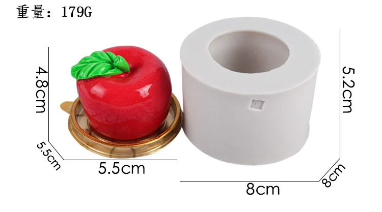 DIY 3D Christmas Eve apple Modelling soap mold silicone cake mold fondant chocolate mold handmade soap mold m053