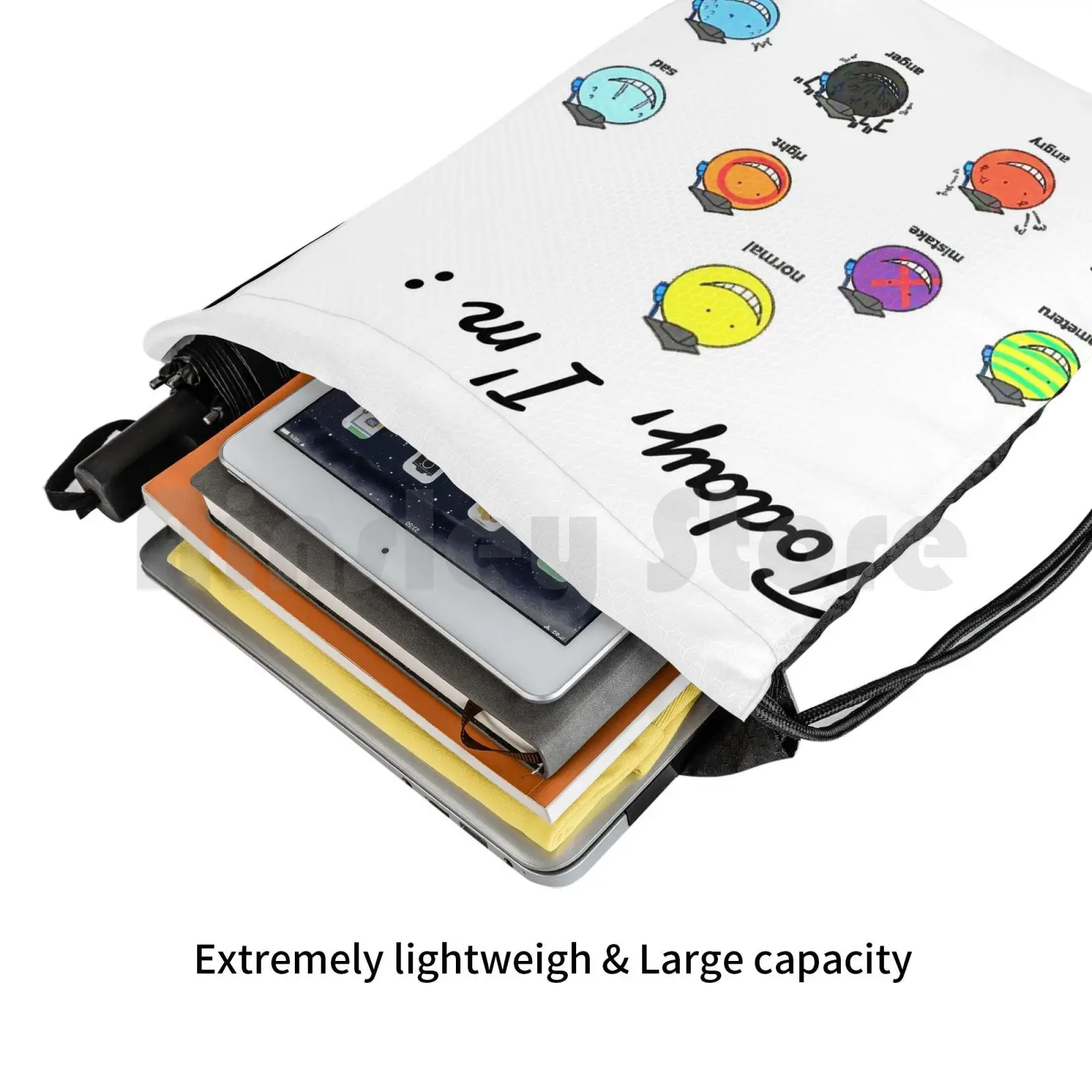 암살 교실 코로 선생 선풍기 아트! 배낭 드로스트링 가방, 체육관 가방, 방수 암살 교실 애니메이션