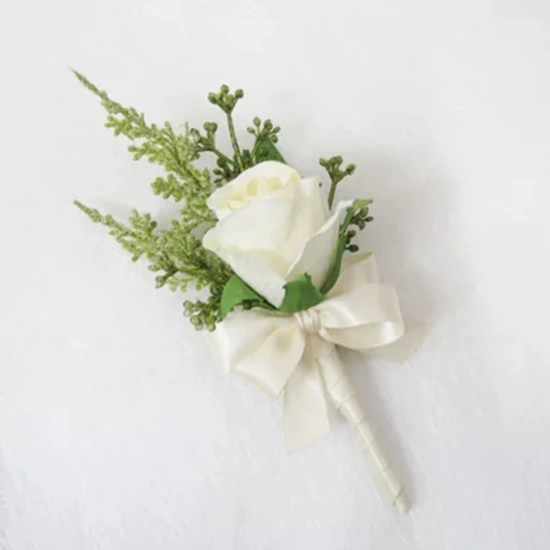 White Rose Corsage, White Rose Boutonnieres, Wedding Boutonniere