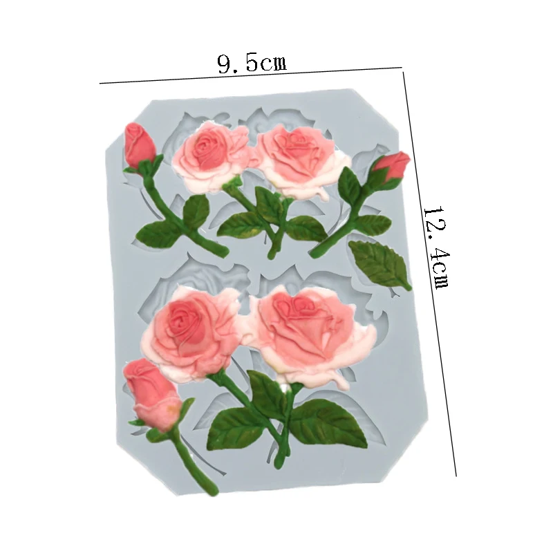 Rose Stems Molds Fondant Cake Decorating Tools Silicone Molds Sugarcrafts Chocolate Baking Tools for Cakes Gumpaste Form