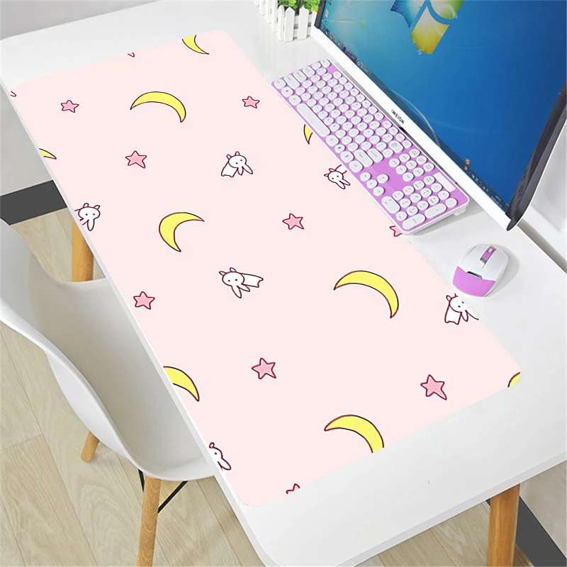 

Mouse Pad Kawaii Gaming Accessories PC Computer Keyboard Gamer Desk Mat alfombrilla xxl LOL Pink Sailor Moon landscap Mousepad