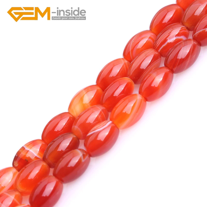 Olivary Shape Sardonyx Carnelian Beads Natural Stone Beads DIY Loose Beads For Jewelry Making Strand 15 Inches Wholesale  HOT !!