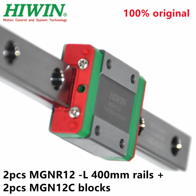 

2pcs Taiwan Original HIWIN linear guide rail MGN12 -L 400mm + 2pcs MGN12C mini sliding blocks for CNC kit MGNR12