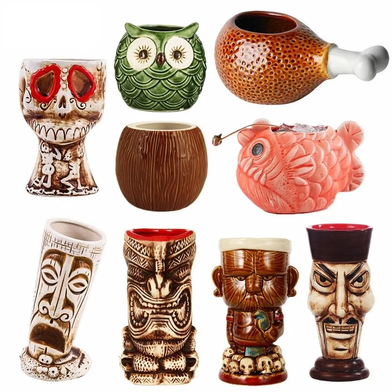 

Керамическая кружка Tiki, креативная фарфоровая кружка для пива, вина, кружка, посуда для напитков