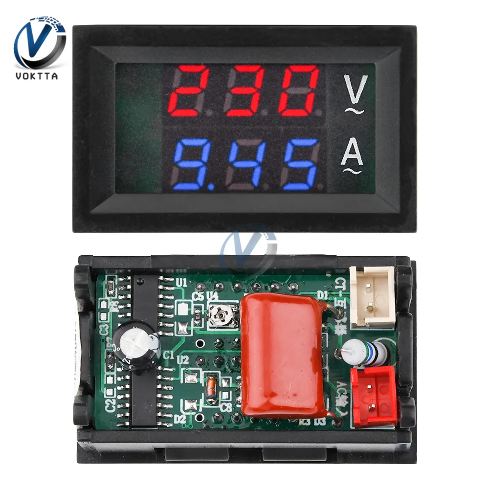 AC50 600V 220V Digital Voltmeter Ammeter Dual Display Voltage Current Meter Detector Meter Amperimetro LED Electrical Instrument