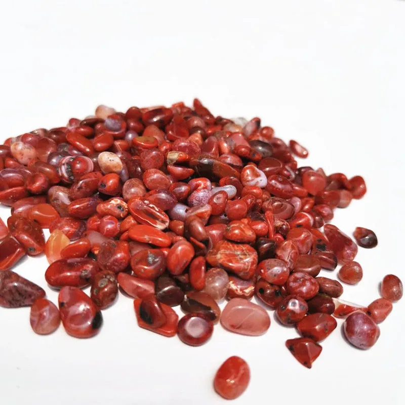 5-7mm Natural carnelian Gravel Chip Beads Irregular Energy Red agate crystal Stone for Fish Tank Bonsai Decoration