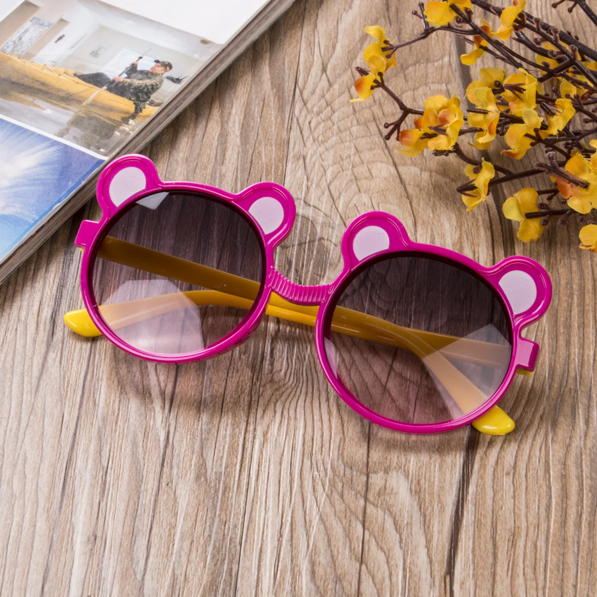 2020 Kids Sunglasses Fashion Summer Baby Boys Girls Hot Cartoon Cute Bear-Shaped Anti-UV Sunglasses for Photography Outdoor