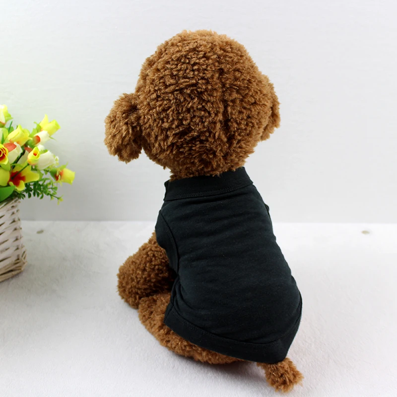 Estate 100% puro cotone tinta unita cane gilet camicia cane vestiti per cani di piccola taglia Teddy Chihuahua vestiti per animali all'ingrosso personalizzato