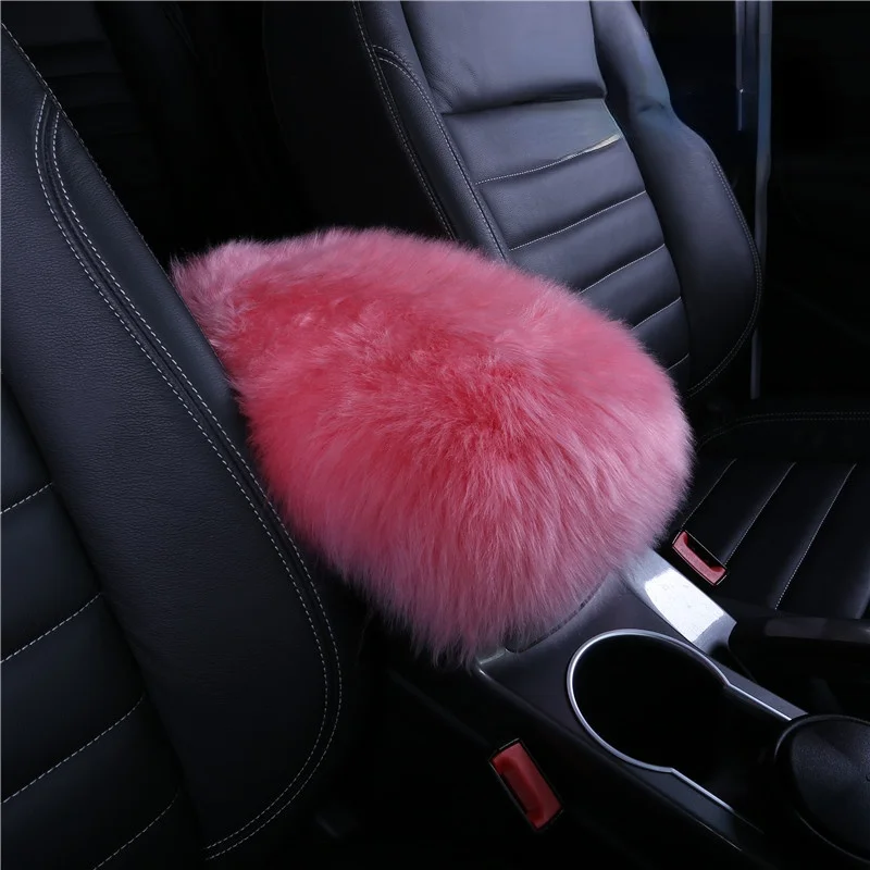 Wool Armrest Box Pad, Winter Warm Pad to Keep Warm, Central Armrest Box, Wholesale Suit for General Private Cars, 28x15cm