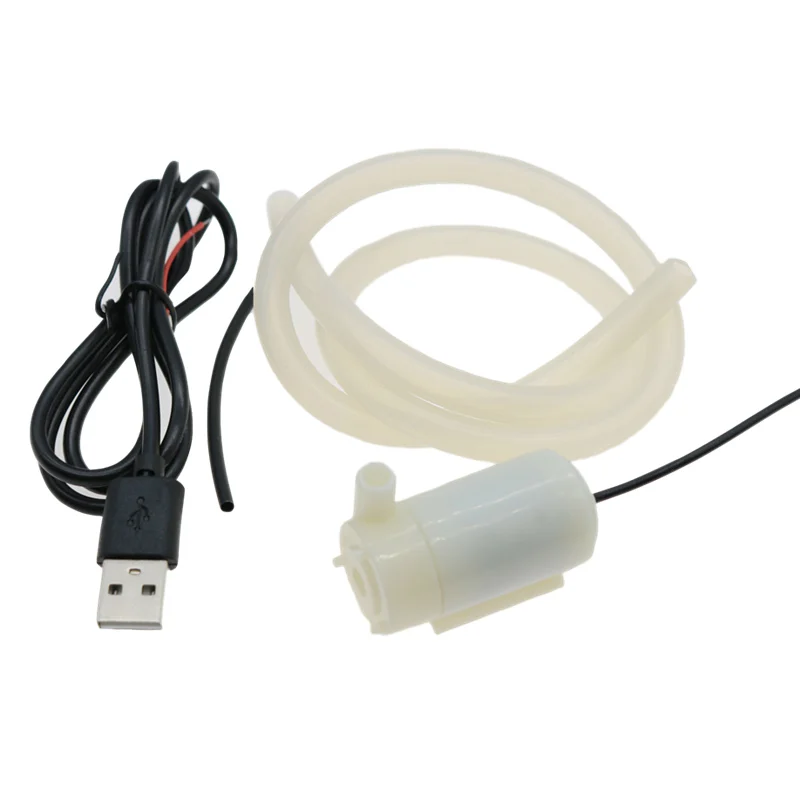 1pcs DC3V Mini Horizontal Submersible Pump Fountain Cooling Water Circulation + USB Wire Silicon Tube