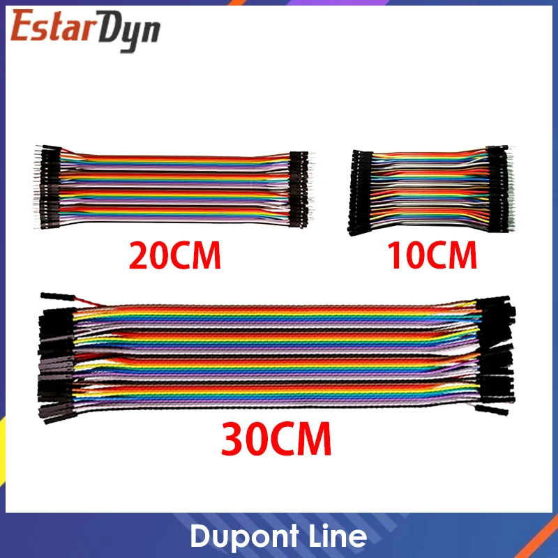Przewody Dupont 10cm/20cm/30cm Męski-Męski + Żeński-Męski + Żeński-Żeński, kabel Dupont do zestawów DIY