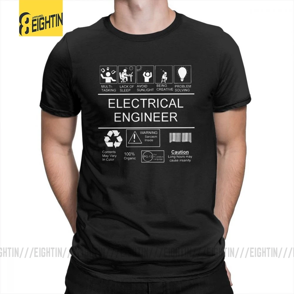 Electrical Engineer Classic Funny Tees Short Sleeves Humor T Shirts Party Men Fun Round Neck Pure Cotton Tops T-Shirt Plus Size