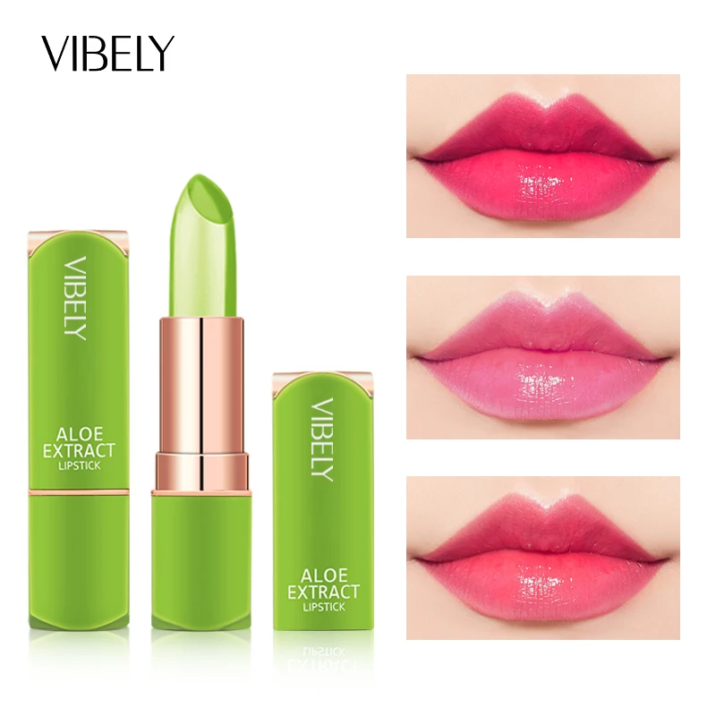 VIBELY Natural Mood Color Changing Lipstick Aloe Vera Moisturizing Jelly Lip Balm Long Lasting Makeup For Women Beauty Cosmetics