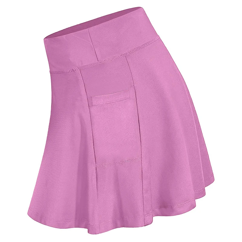 Women\'s Sport Tennis Skirts With Pockets Outdoor Running yoga Inner Shorts Skort High Elastic Waist Golf Hakama For Female 2024