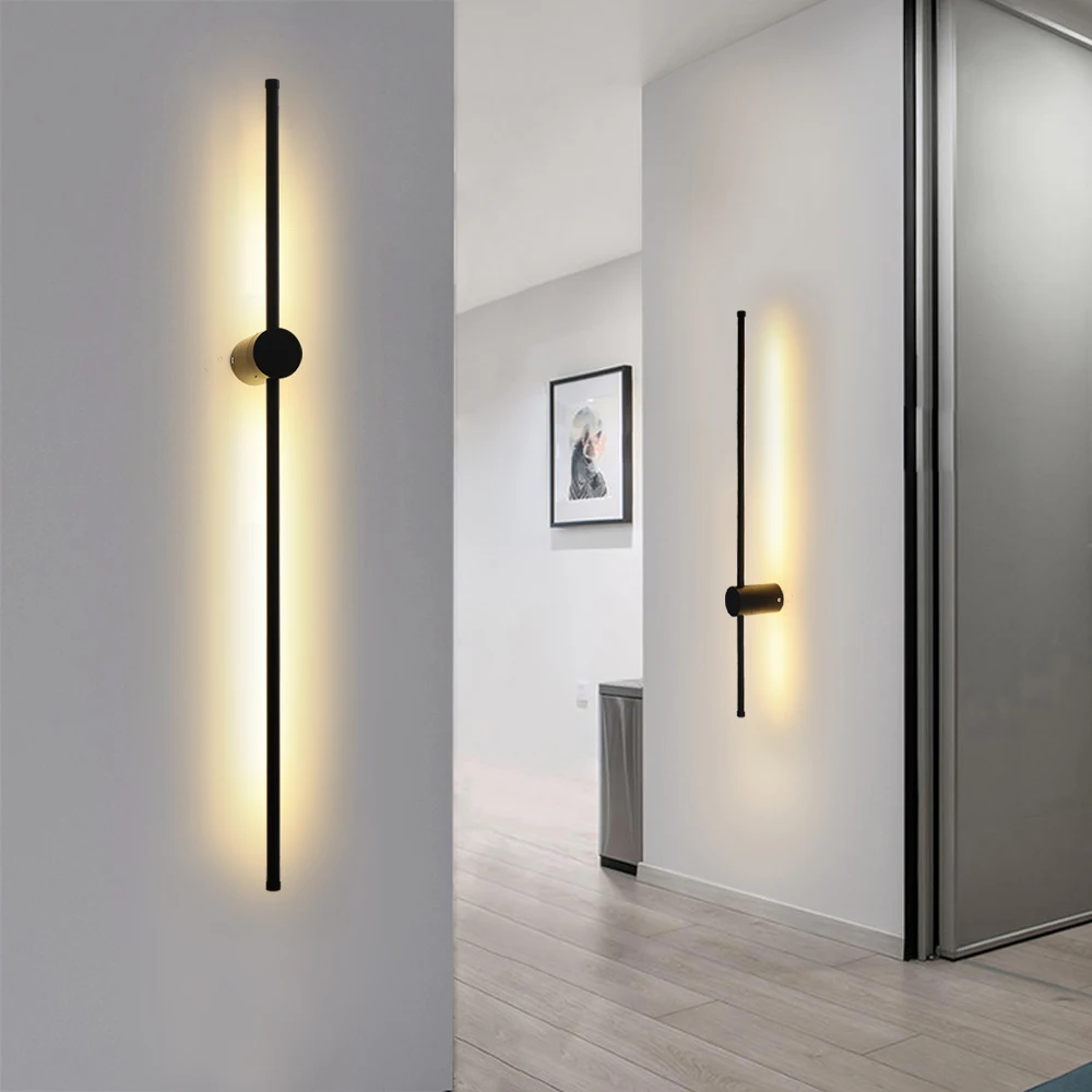 Modern LED Long Wall Lamp Minimalist Bedside Bedroom Sconce Wall Light Living Room For Home Decoration Lighting 80cm 100cm 120cm