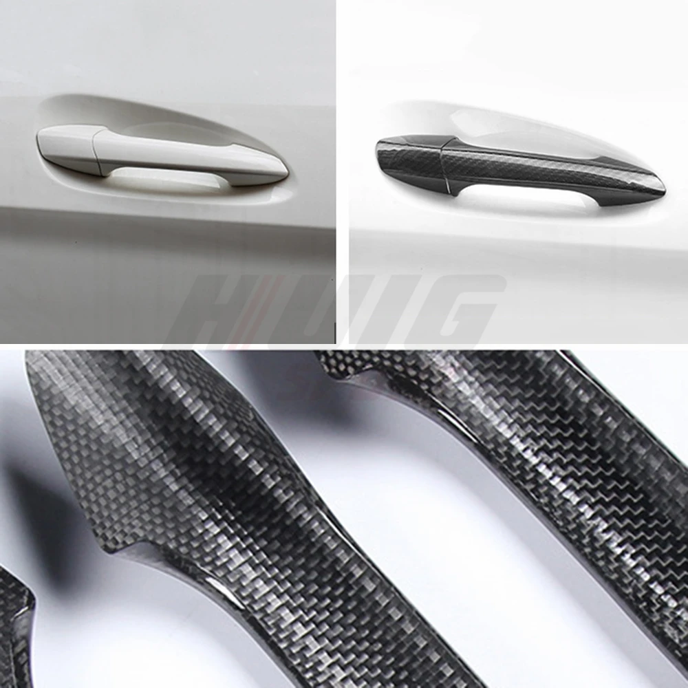 Carbon Fiber Car Side Door Handle Cover Trim Molding For Mercedes Benz B C E GLA GLK CLS Class W204 W176 W246 W218 W212 W207