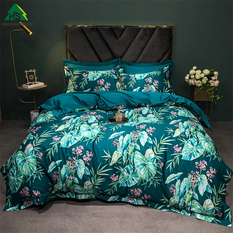 Rainy Season 3D Flowers Bedding Sets Bed Sheets Pillowcase Quilt Cover Duvet Cover 1000TC High-Density Cotton Fabric Very Soft