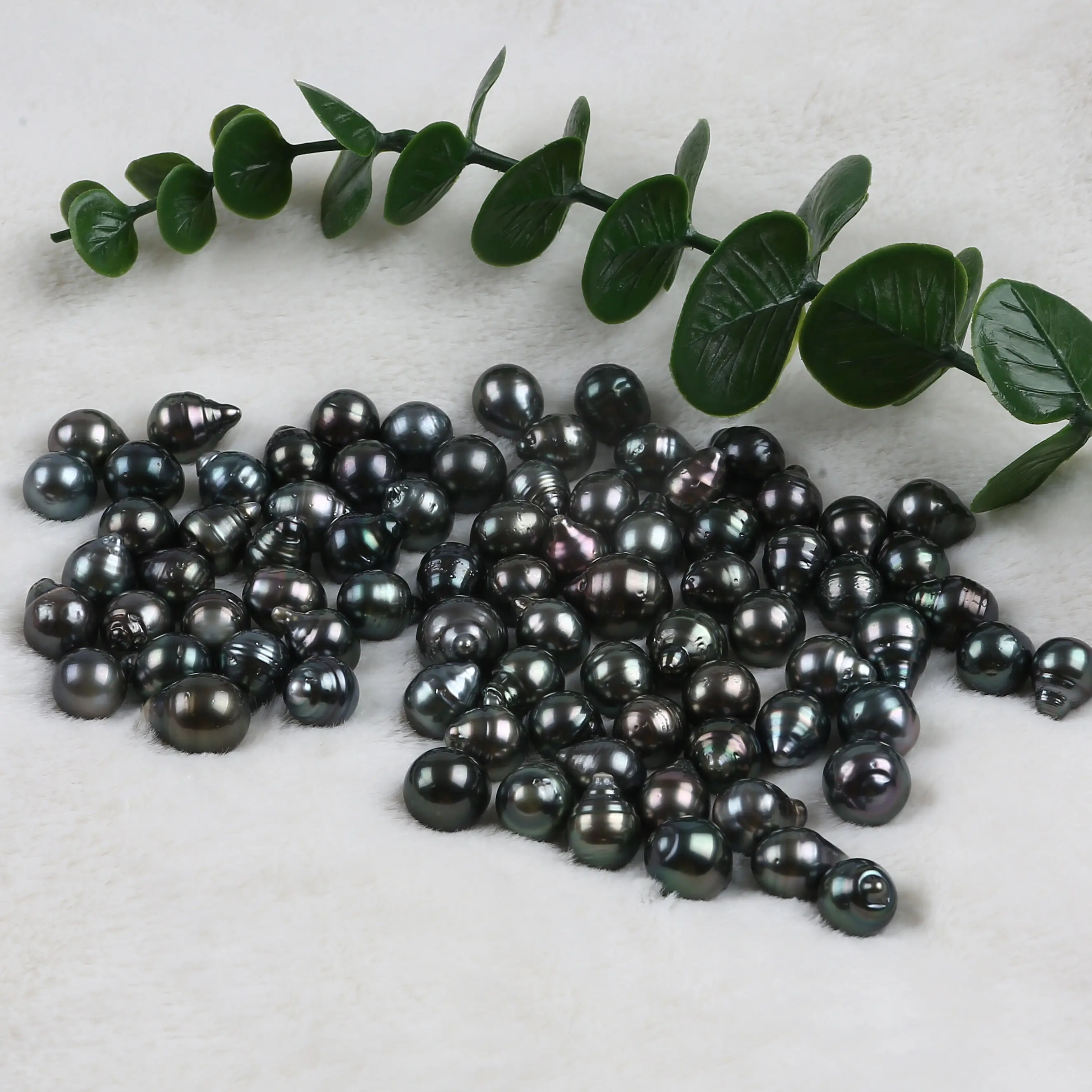 

10-12mm Tahitian Saltwater Baroque Drop Loose Beads Pearl for pair earring black pearl