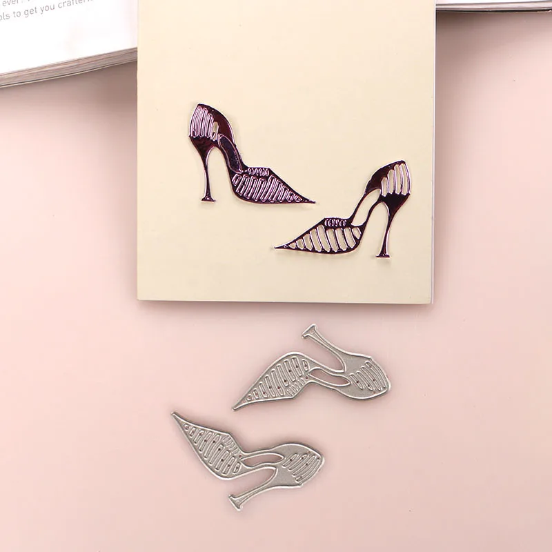 DUOFEN METAL CUTTING DIES fashion ladies high heels shoes stencil DIY Scrapbook Paper Album 2020 new