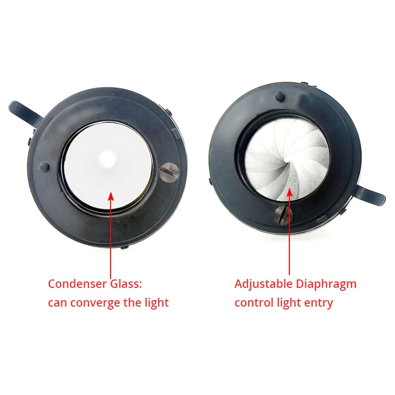 Biological Microscope Abbe Condenser N.A.1.25 Collecting mirror lens Upper Diameter 37mm Microscope Part Accessories