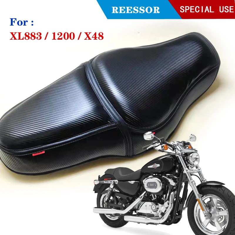 For harle XL883 1200 X48 Motorcycle Cushion 4.5CM Thick Soft Comfortable Sponge Cushions  Long Trip Riding Seat Cover