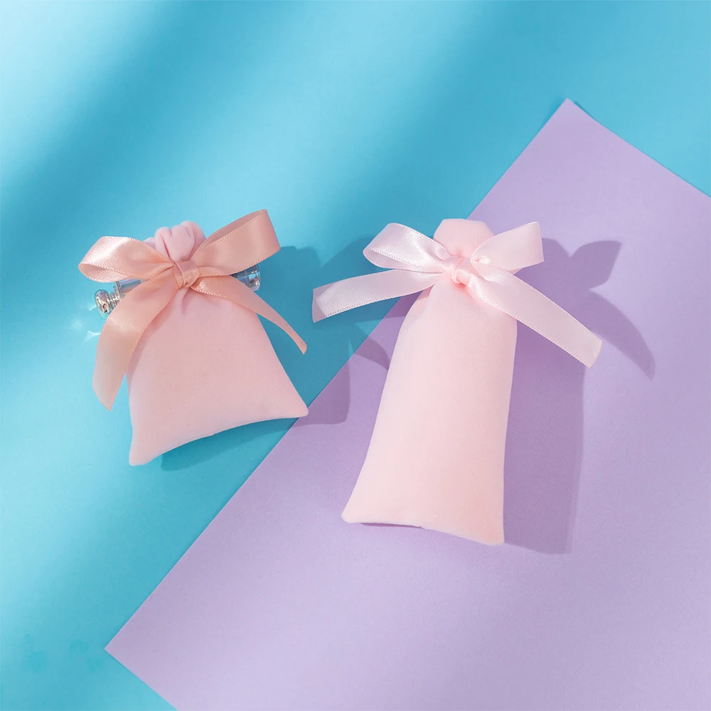 50pcs Pink Velvet Drawstring Bags Can Personalized Cute Jewelry Packaging Bags Pouches Chic Wedding Party Favor Gift Bags Custom