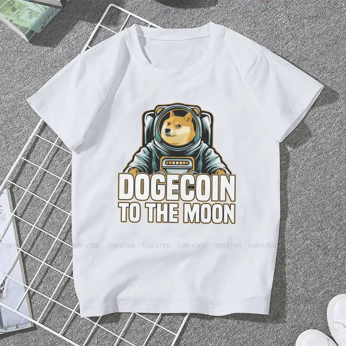 Dogecoin to the Moon Female Shirts Bitcoin Cryptocurrency Art Big size Vintage Women Tshirts Harajuku Casual Feminine Blusas