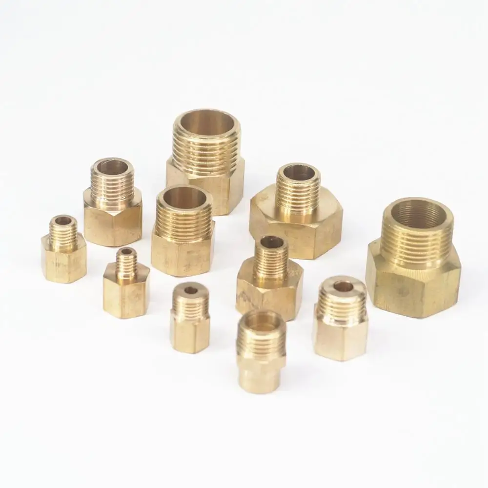 (2) M12x1 M12x1.25 M12x1.5 M12x1.75 Female - Sizes Male Brass Female-Male Thread Reducer Bushing Pipe Fitting Pressure Gauge