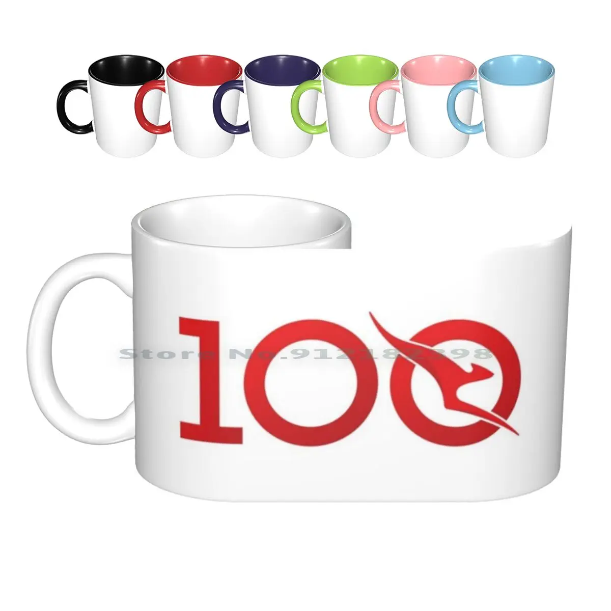 Qantas Centenary Ceramic Mugs Coffee Cups Milk Tea Mug Qantas Australia Spirit Kangaroo 100 Centenary Years Celebration