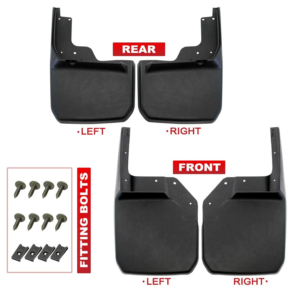 Splash Guards Mud Flaps Mudguards For Jeep Wrangler JK 2007-2017 Front Rear 4-PC Set Mudguards Fender Car Accessories