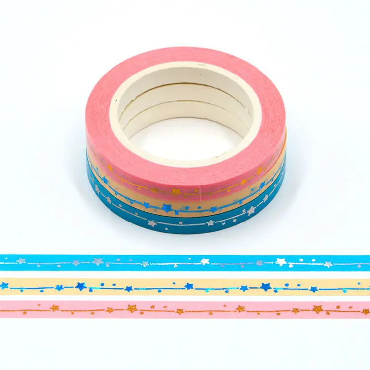 3 pcs/lot Stars love arrow Gold foil Washi Tape Decorative Adhesive Masking Tape For Stickers Scrapbooking DIY Stationery Tape