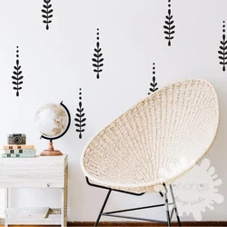 42Pcs BOHO Hand Drawn Floral Wall Sticker Baby Nursery Kids Room Scandinavian Nordic Flower Wall Decal Bedroom Vinyl Home Decor