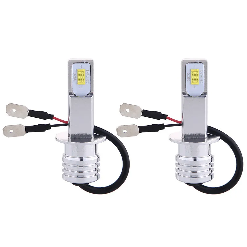 Bombilla Led antiniebla externa para coche, 1 piezas, 80W, 3570SMD, 2Led, H1, H3, H4, Canbus, H7, 9005, H8