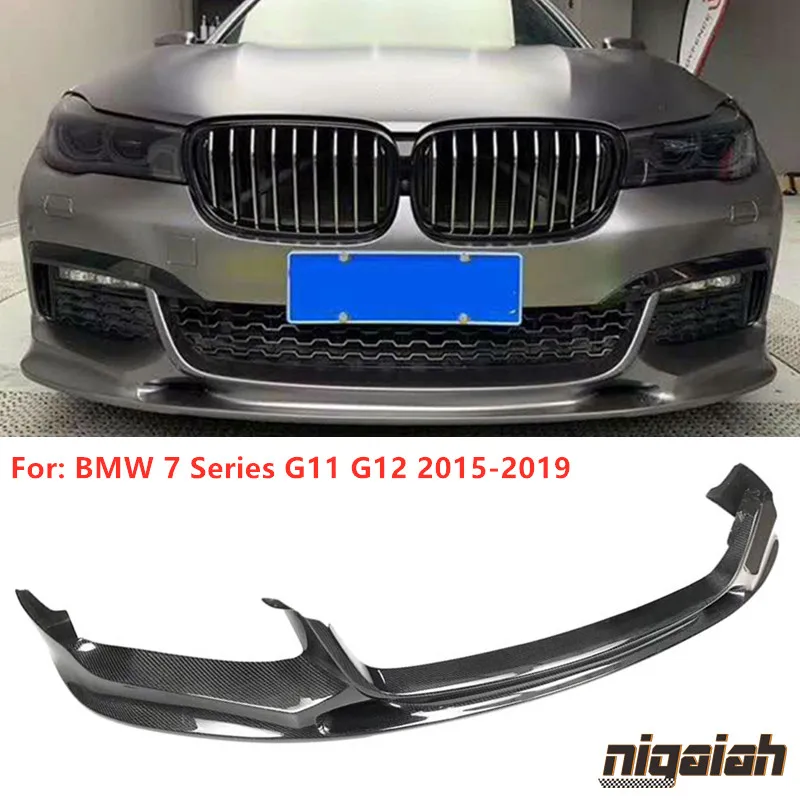 Carbon Fiber Car Front Lip for BMW G11 7 Series G12 2015-2019 M Sport 3D Style Front Bumper Protector Spoiler Front Chin