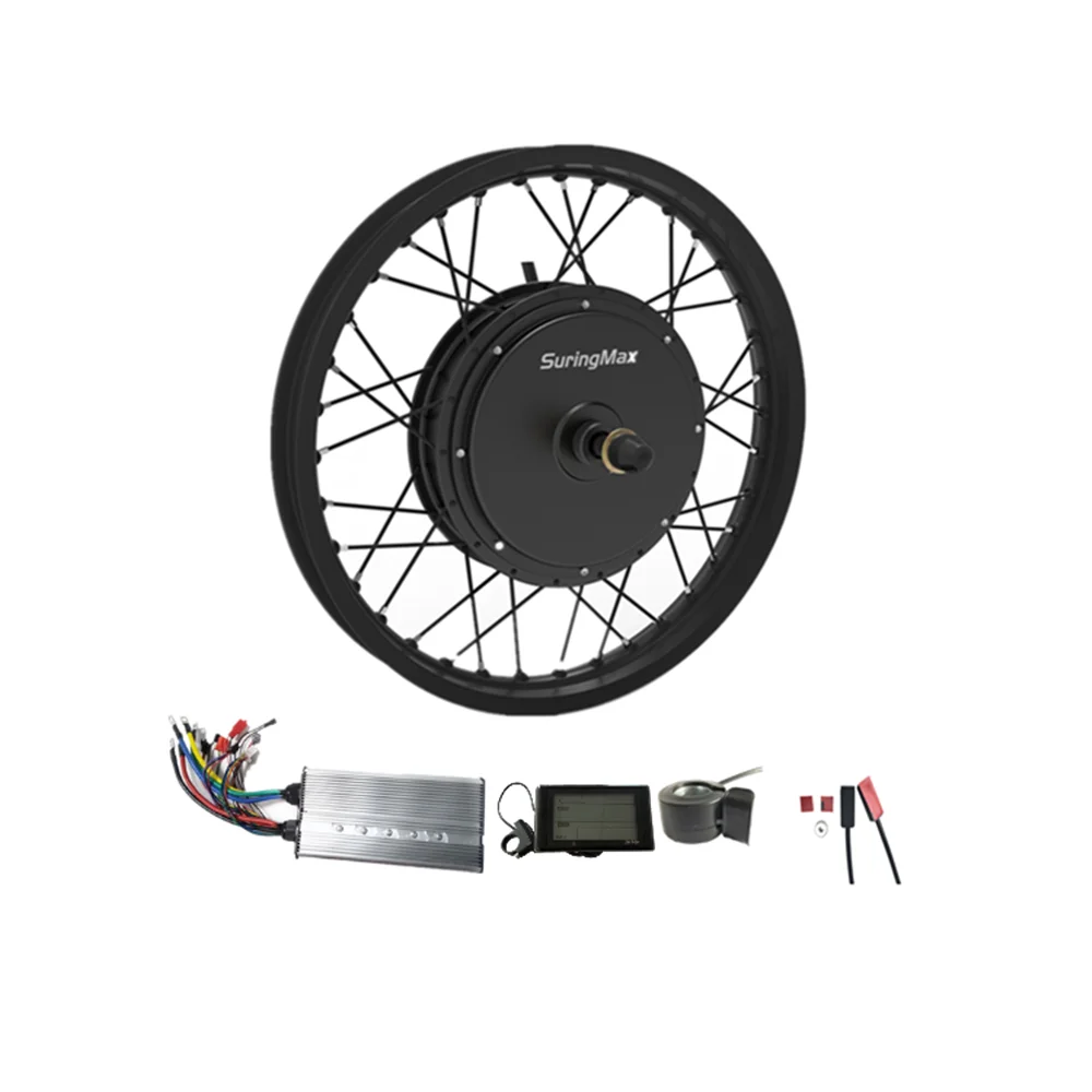 V2 50H magnet 48-96V 5000W DC brushless rear hub motor kit, motorcycle rim 5000w electric conversion kit