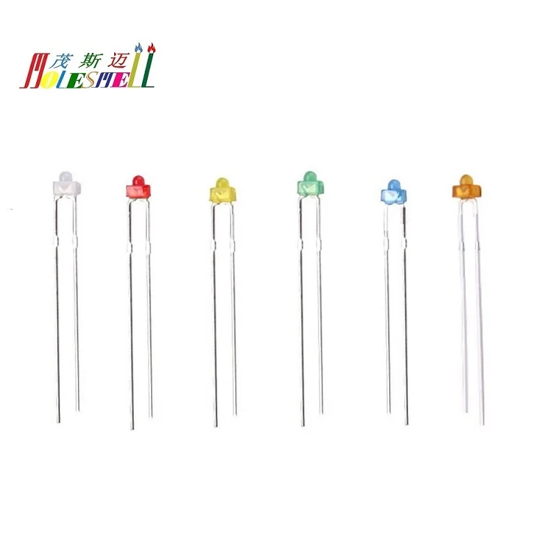10szt 1.8mm diody led światło rozproszone czerwony żółty niebieski zielony biały ciepły biały pomarańczowy soczewka rozproszona LED duża / szerokokątna lampa światła