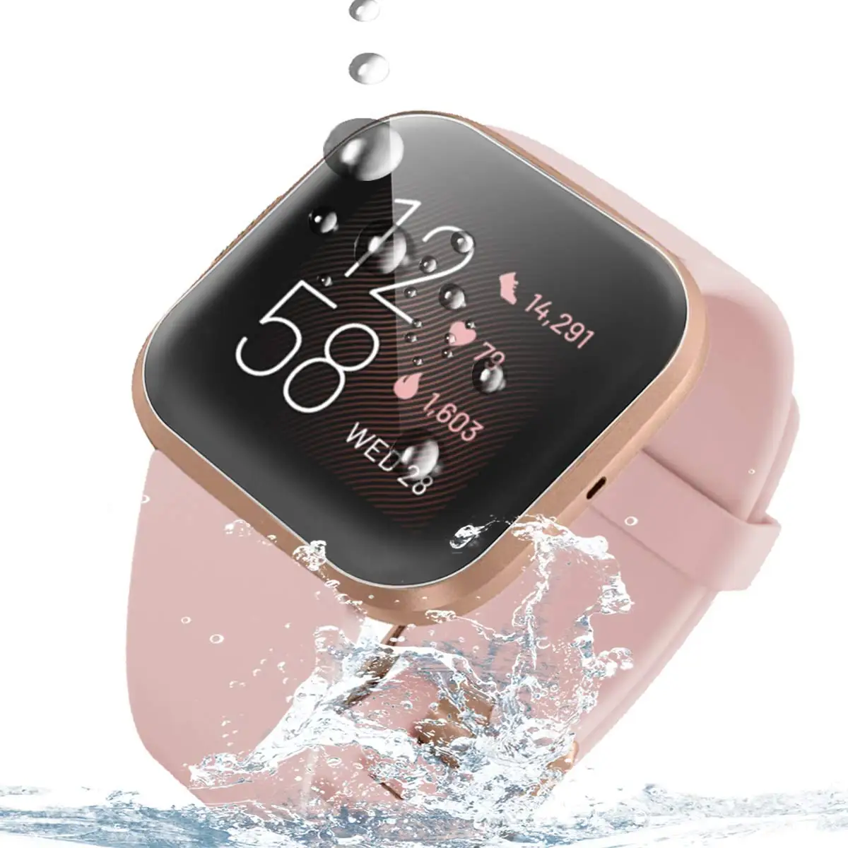 Hidrogel macio para fitbit, protetor de tela tpu para versa 2, cobertura máxima anti-bolha, filme tpu flexível para versa 2