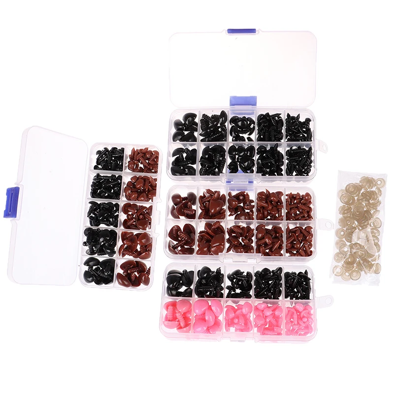 130 Stks/doos Mini Plastic Veiligheid Neuzen Driehoek Voor Teddybeer Knuffels Speelgoed Amigurumis Poppen Accessoires