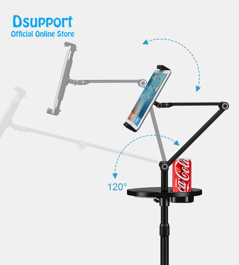 Suporte para smartphone com super altura ajustável, 2 em 1, para tablet e pc, suporte para smartphone, rotação em 360 graus