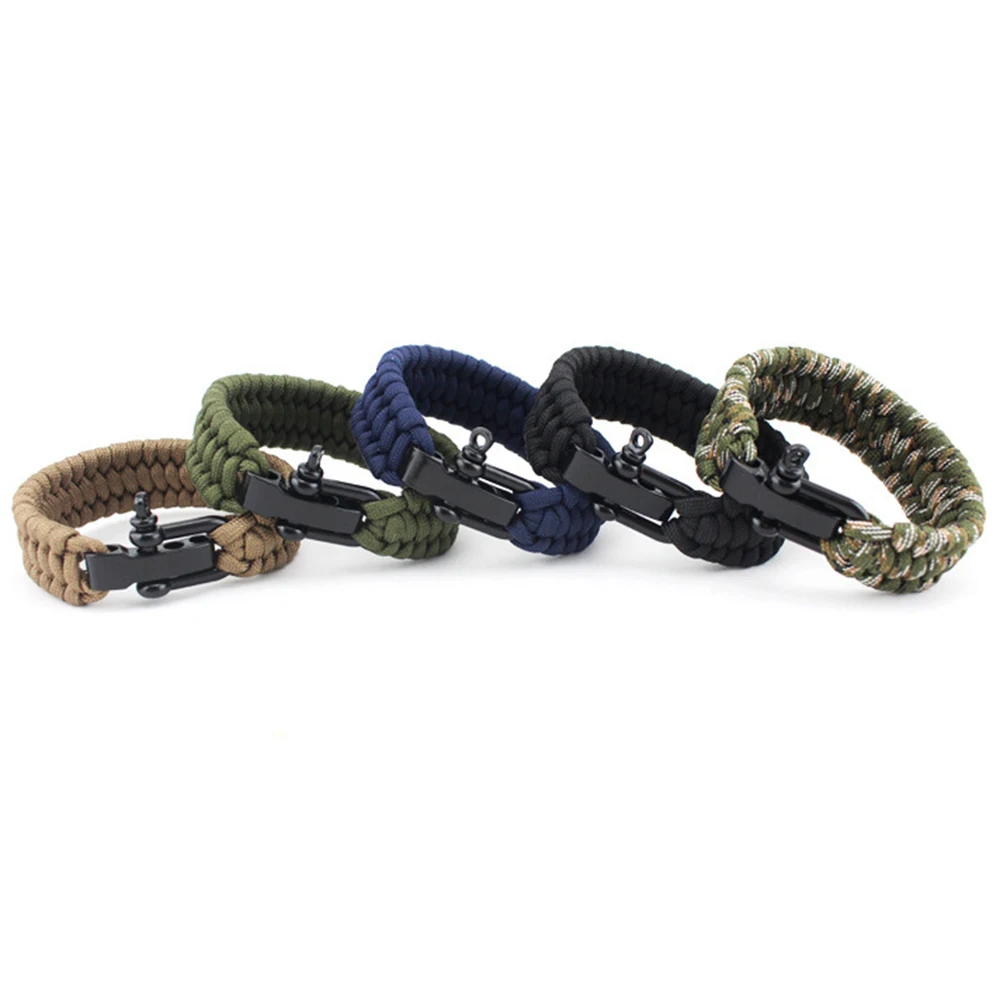 Eif Dock Outdoor Survival Paracord Nylon Rope Bracelet Survival Kit For Men Outdoor Emergency Survival Parachute Dropshipping