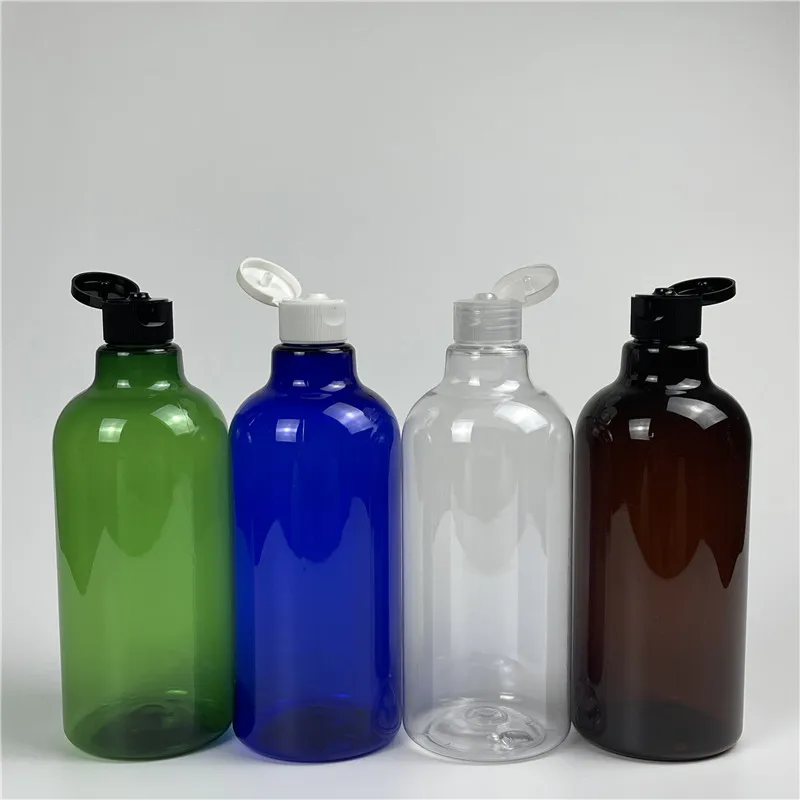 

500ml x 12 Plastic Refillable Cosmetic Bottles For Shower Gel Packaging PET Flip Cover Bottle Big Size Shampoo Lotion Container